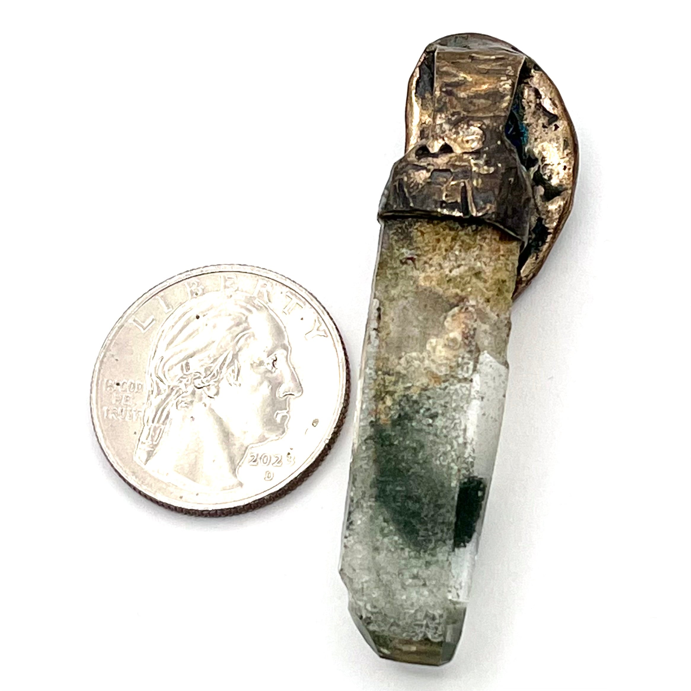 Opal, Phantom Quartz& Bronze Pendant- Joel Glick Exclusive Collection- #54
