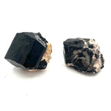 Raw Black Tourmaline with Lepidolite and Clevelandite
