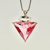 Pink Garnet Angelic Star w/ Marquis Cut Clear Quartz Necklace- Paul Jensen Signature Collection