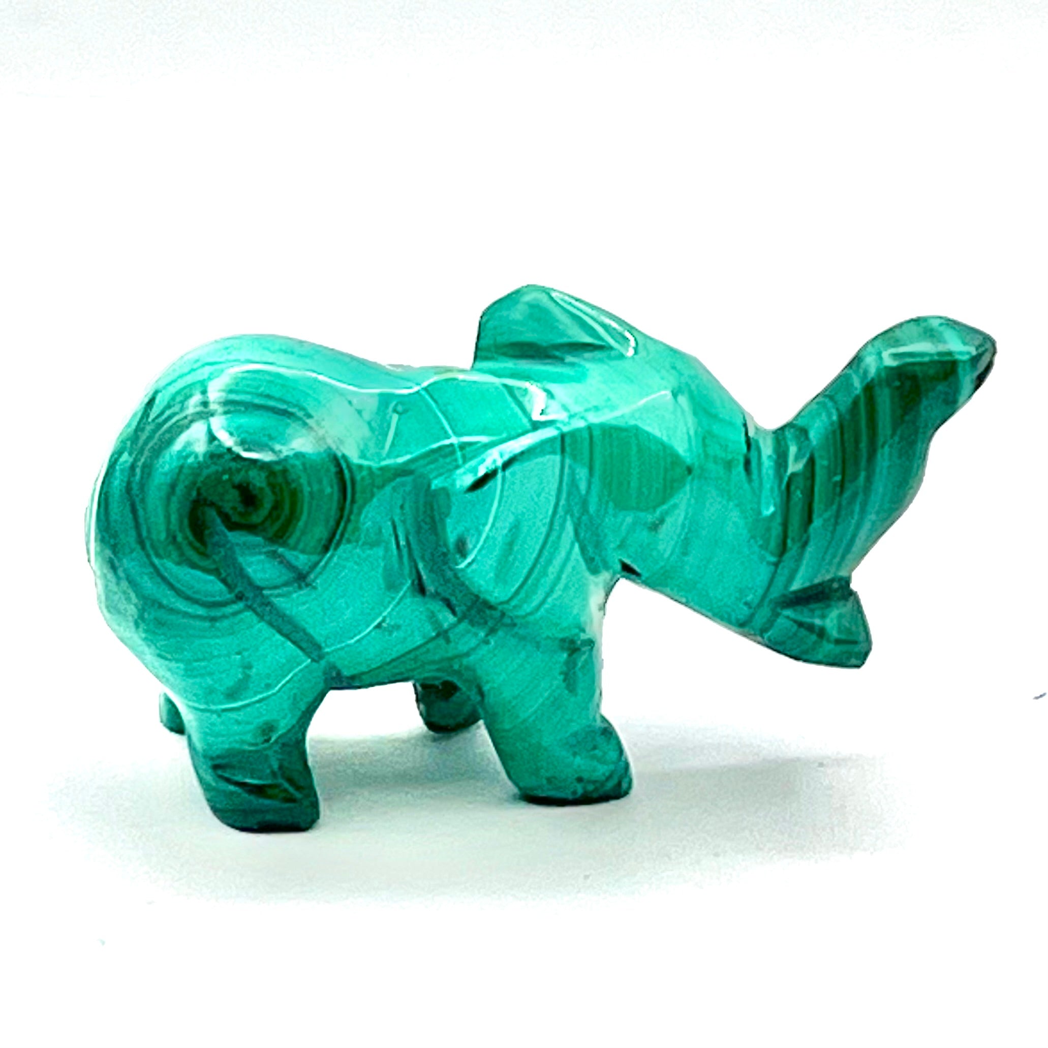 Malachite Animal Carving- Elephant