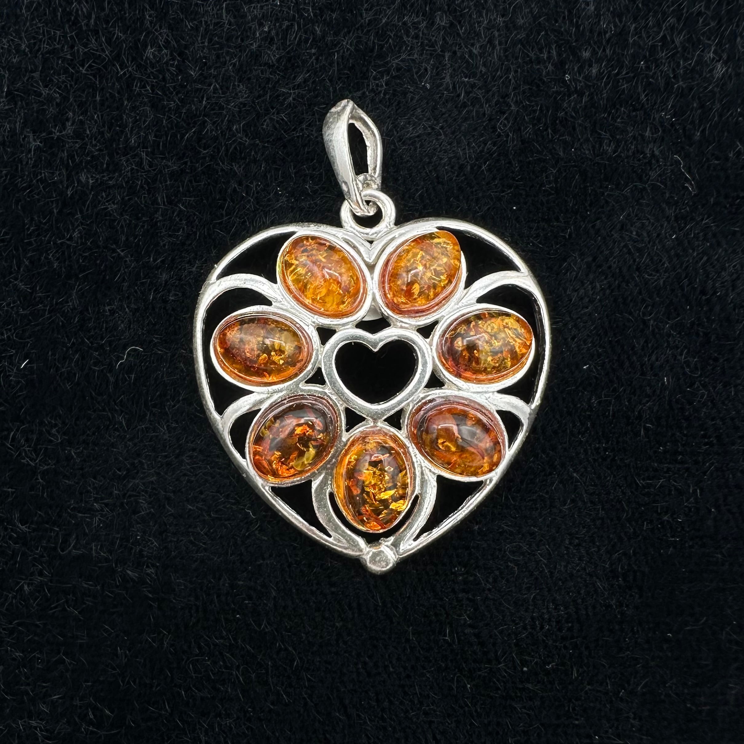 Amber Heart Pendant