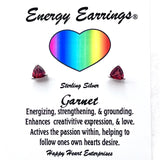 Garnet Triangle Stud Energy Earrings