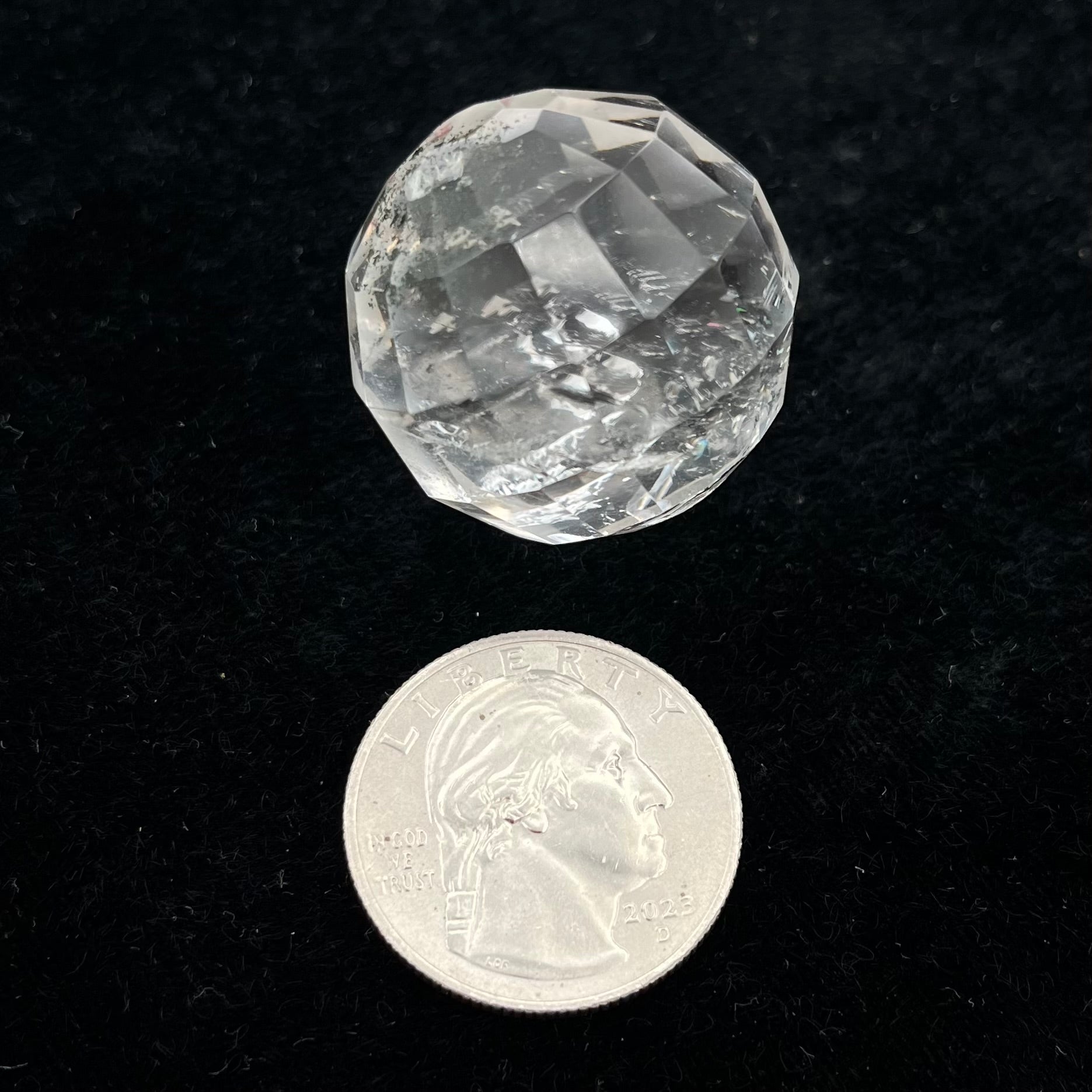 Faceted Quartz Sphere
