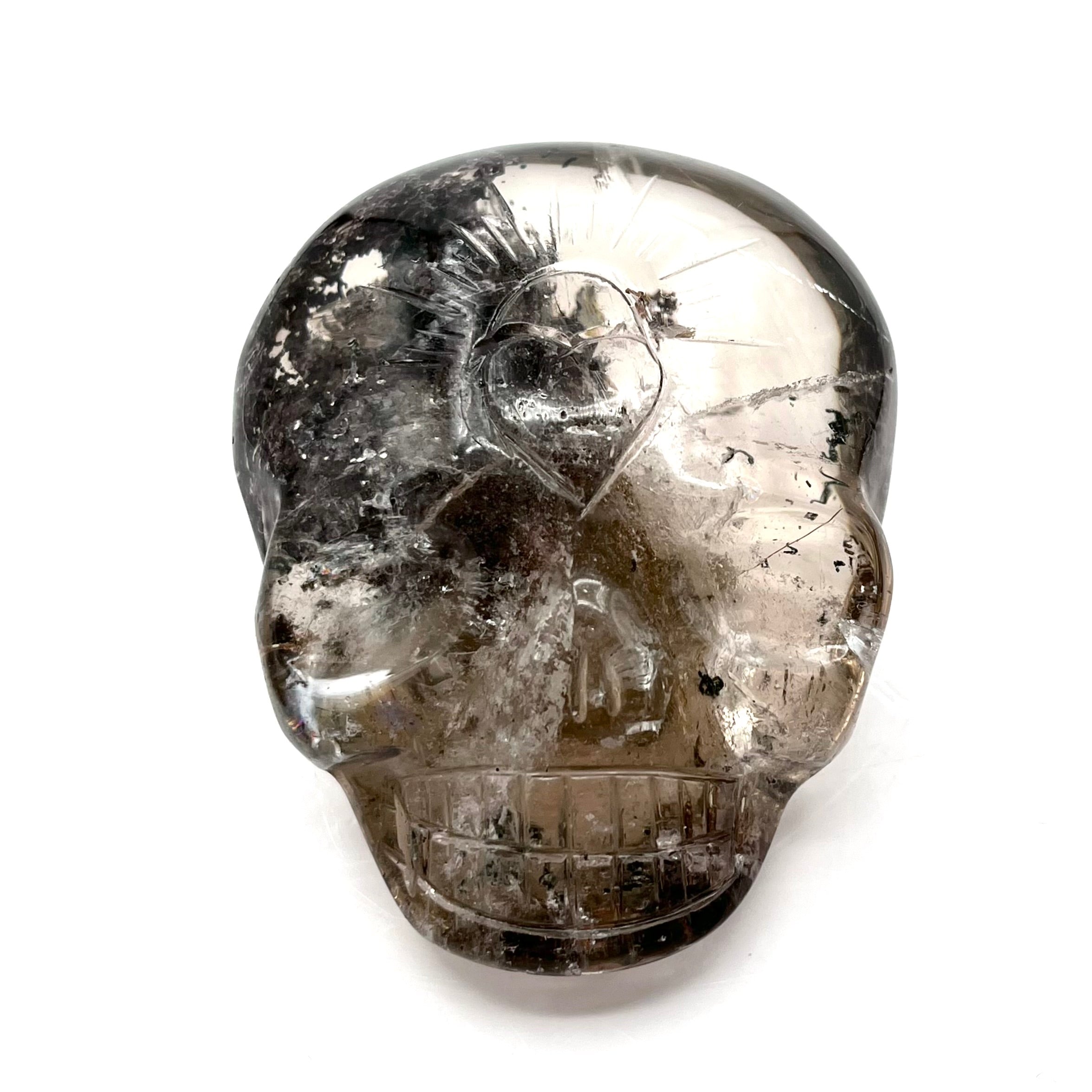 Smoky Quartz Skull Palmstone