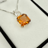 Siberian Gold Quartz Earth Heart Crystal w White Topaz Necklace- Paul Jensen Signature Collection