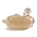 Tourmalated Smoky Quartz Duck Animal Carving