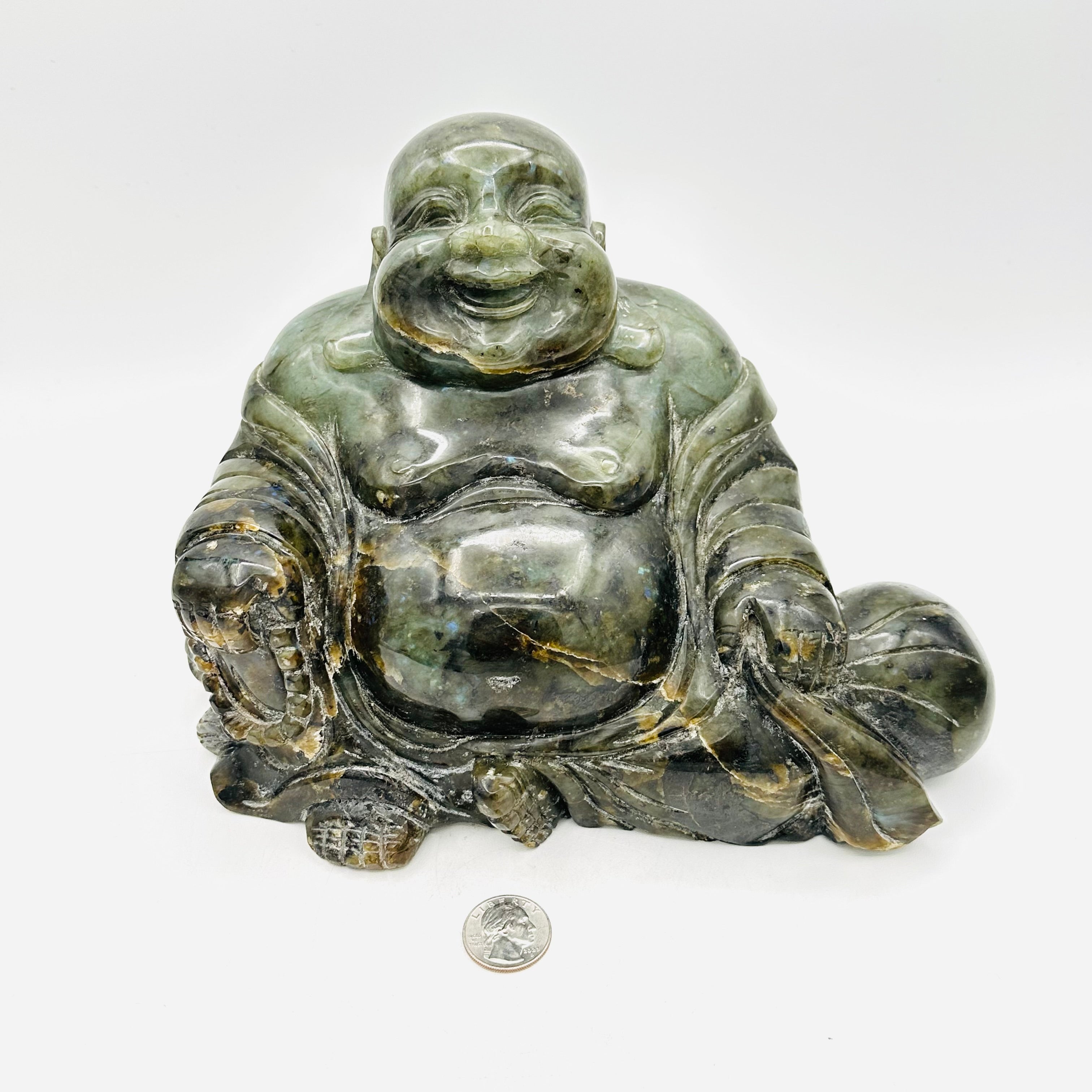 Carved Labradorite Buddha