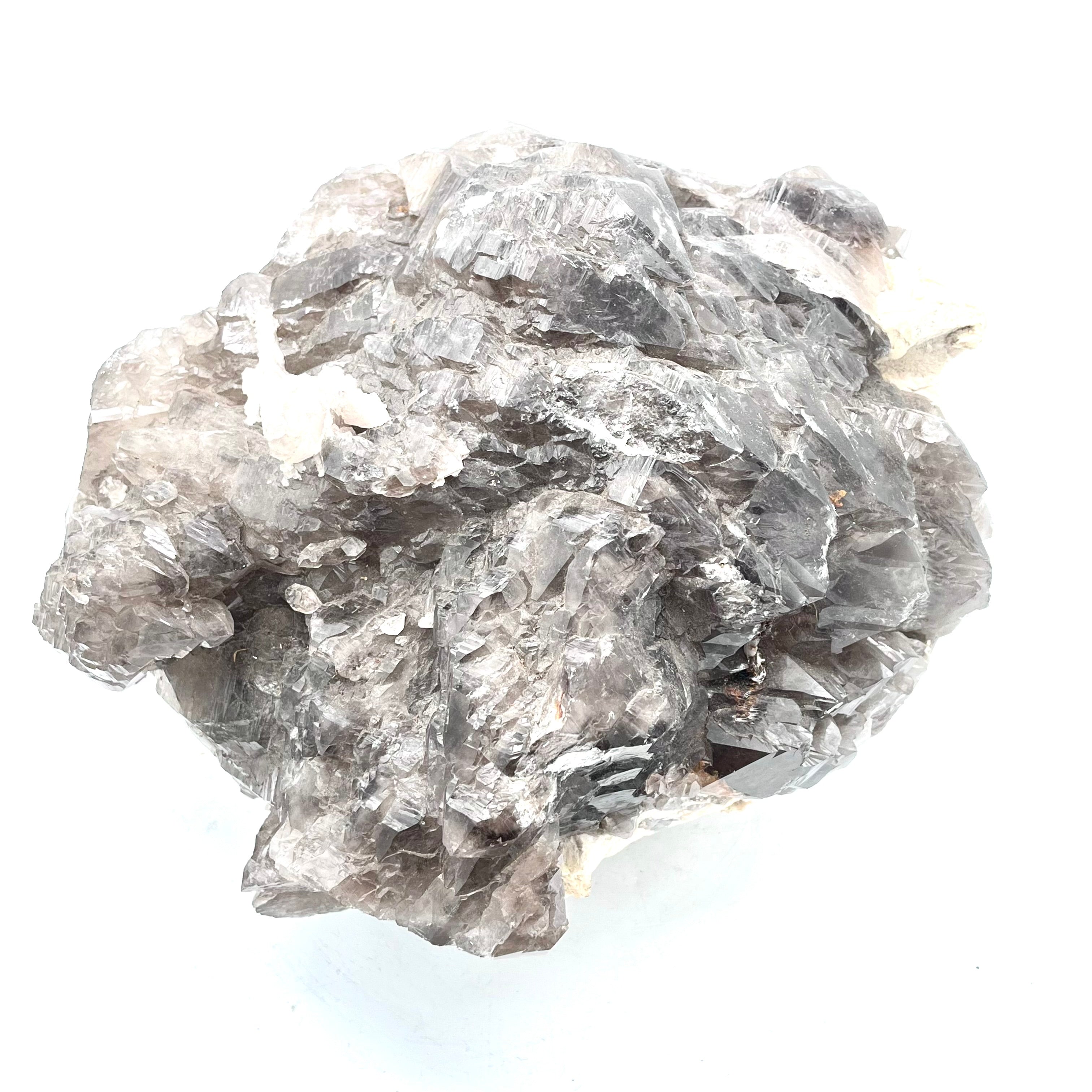 Exquisite Smoky Elestial w/ Trigonics, Mica, Feldspar & Calcite