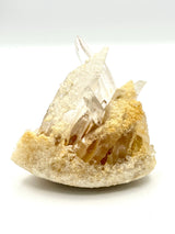 Clear Quartz Cluster with Calcite