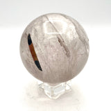 Quartz Sphere with Tourmaline and Hematite