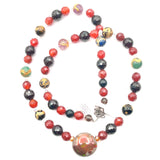 Rare, Stunning Necklace w/ Exquisite Australian Opal, High Grade Beads of Tiger Eye, Amethyst, Lapis Lazuli, Quartz, Amber, Carnelian, Garnet, Obsidian, Aventurine & 14k Gold Dragon Beads