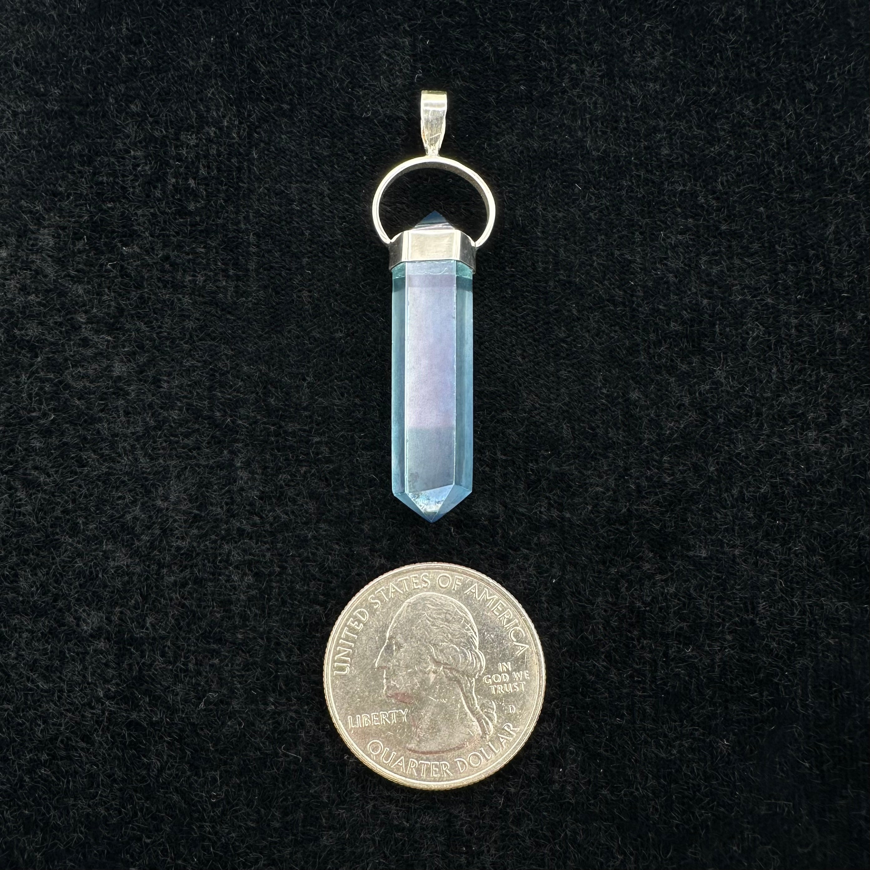 Aqua Aura Quartz Pendant