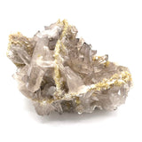 Beautiful Golden Barite w/ Mica, Unique Formation & Growth w/ Slight Smoky Quartz Point on Feldspar/ Potassium Matrix