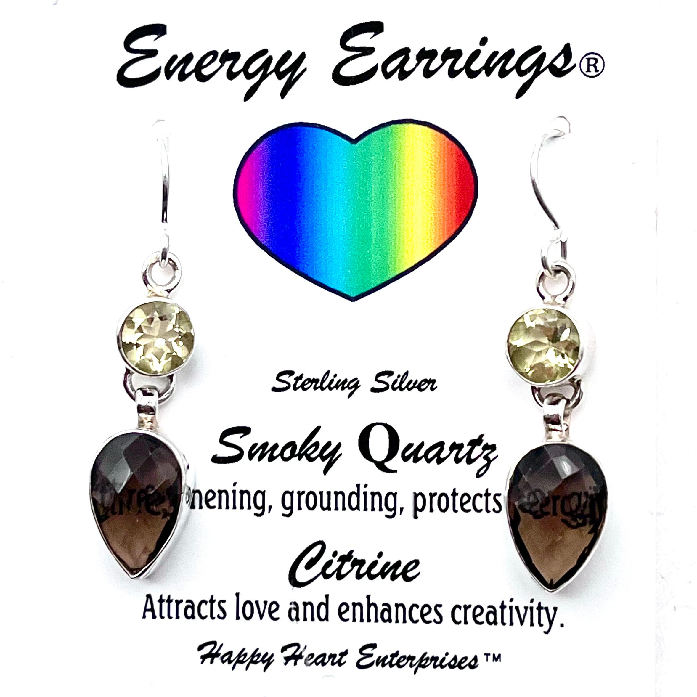 Smoky Quartz& Citrine Energy Earrings