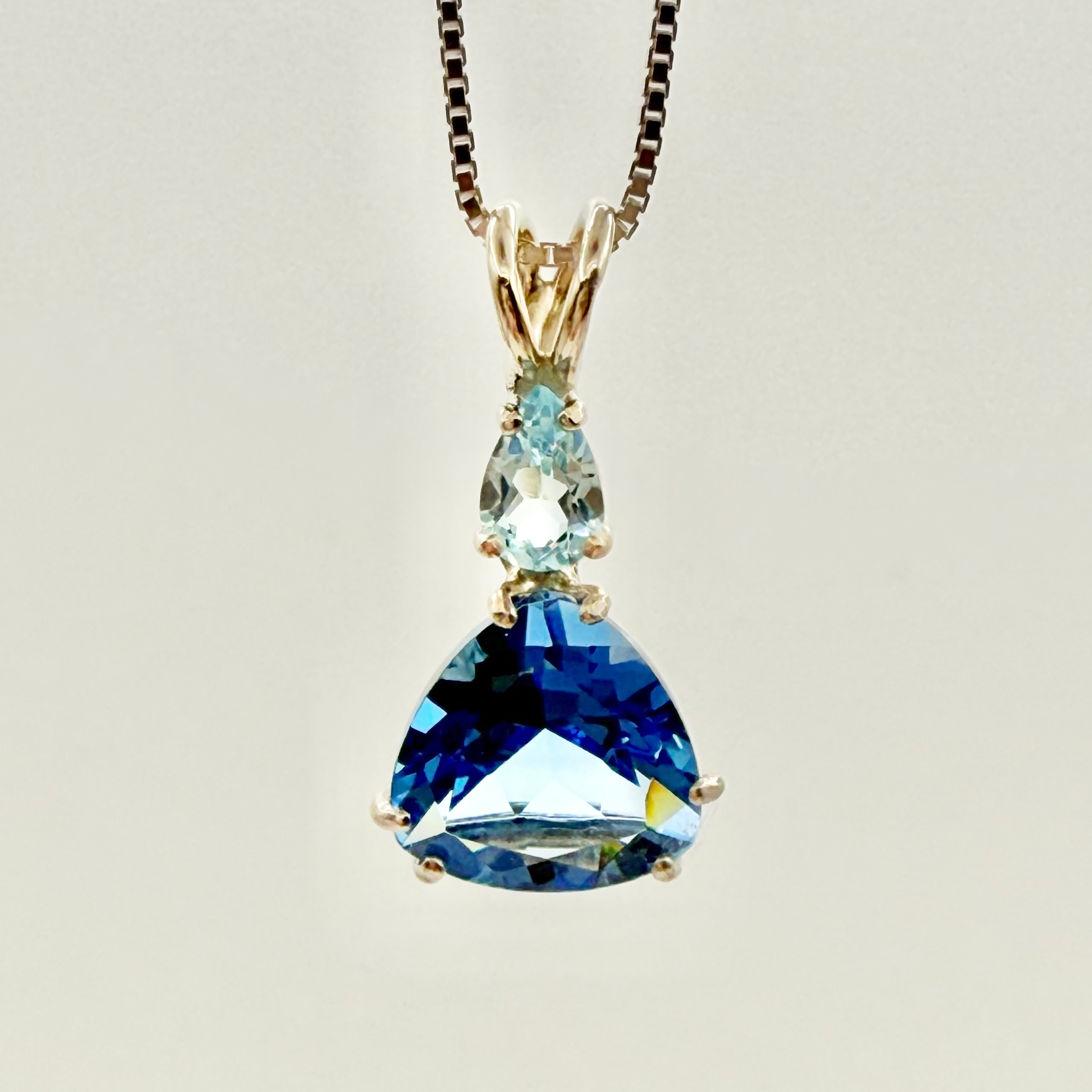 Tibetan Blue Obsidian w/ Aquamarine Necklace- Paul Jensen Signature Collection