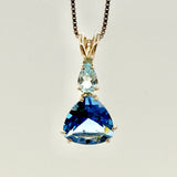 Tibetan Blue Obsidian w/ Aquamarine Necklace- Paul Jensen Signature Collection