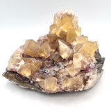 Exquisite, Rare Yellow Fluorite Cluster w/ Purple Fluorite