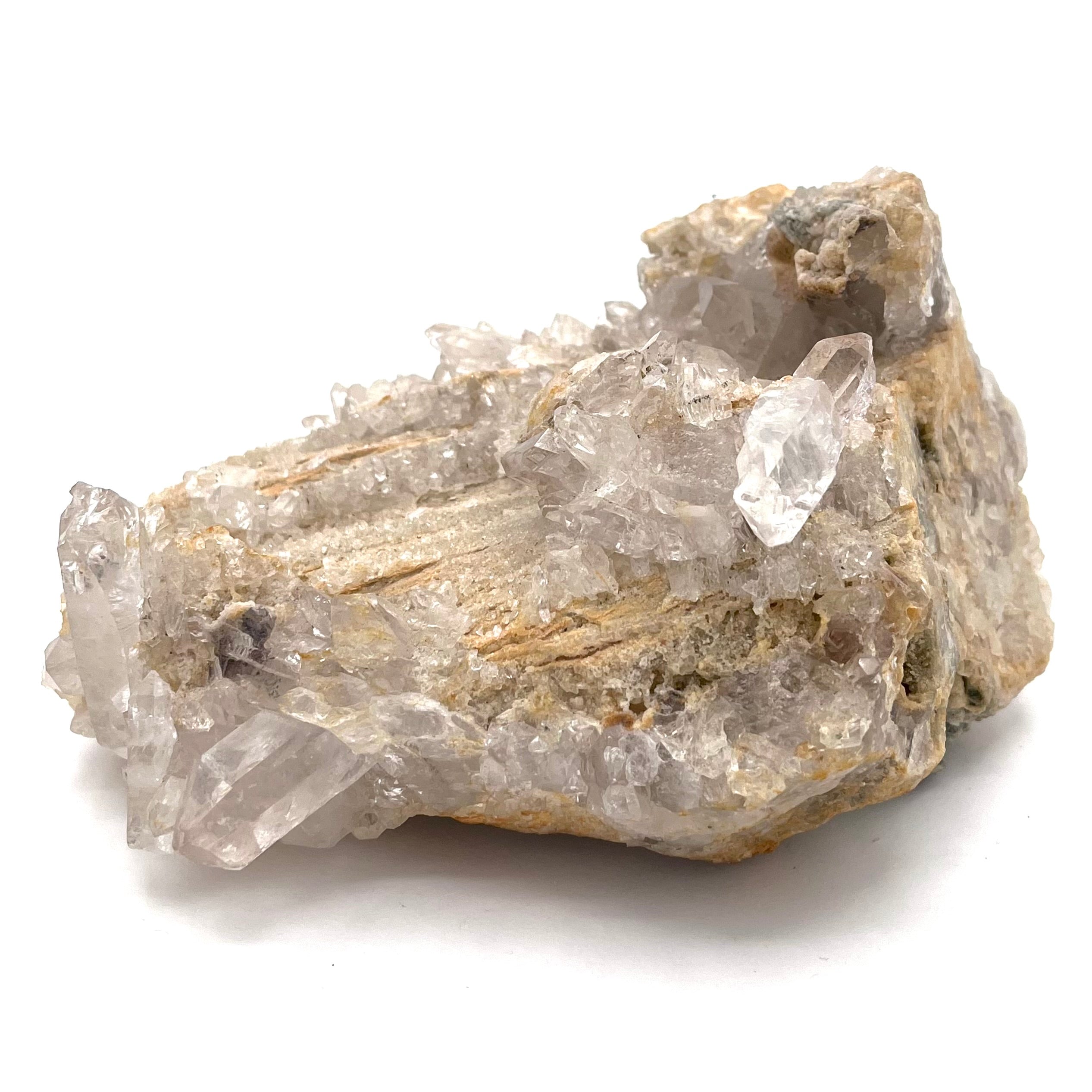 Stunning Druzy, Spirit Quartz& Calcite Quartzcite Cluster on Feldspar/ Potassium Matrix