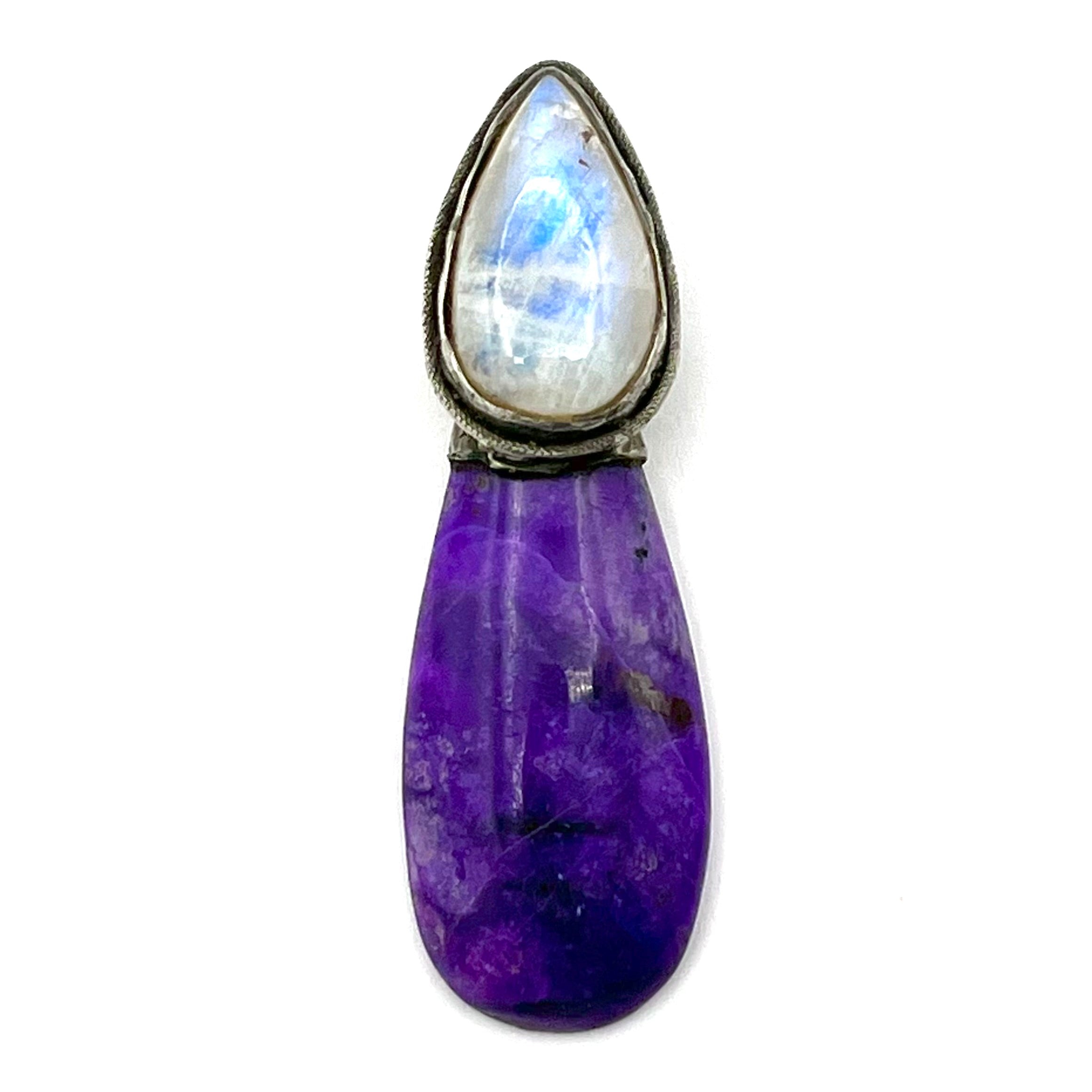 Moonstone, Sugilite& Silver Pendant- Joel Glick Exclusive Collection- #71