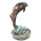 Bronze Dolphin Woman Sculpture- Joy by Cynthia Thomas