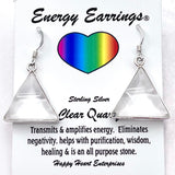Clear Quartz Triangular Energy Earrings