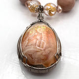 One of a Kind Dragon Necklace w/ Museum Quality Opal, Onyx, Quartz, Carnelian, Obsidian, Peach Moonstone& 14k Gold Dragon Beads