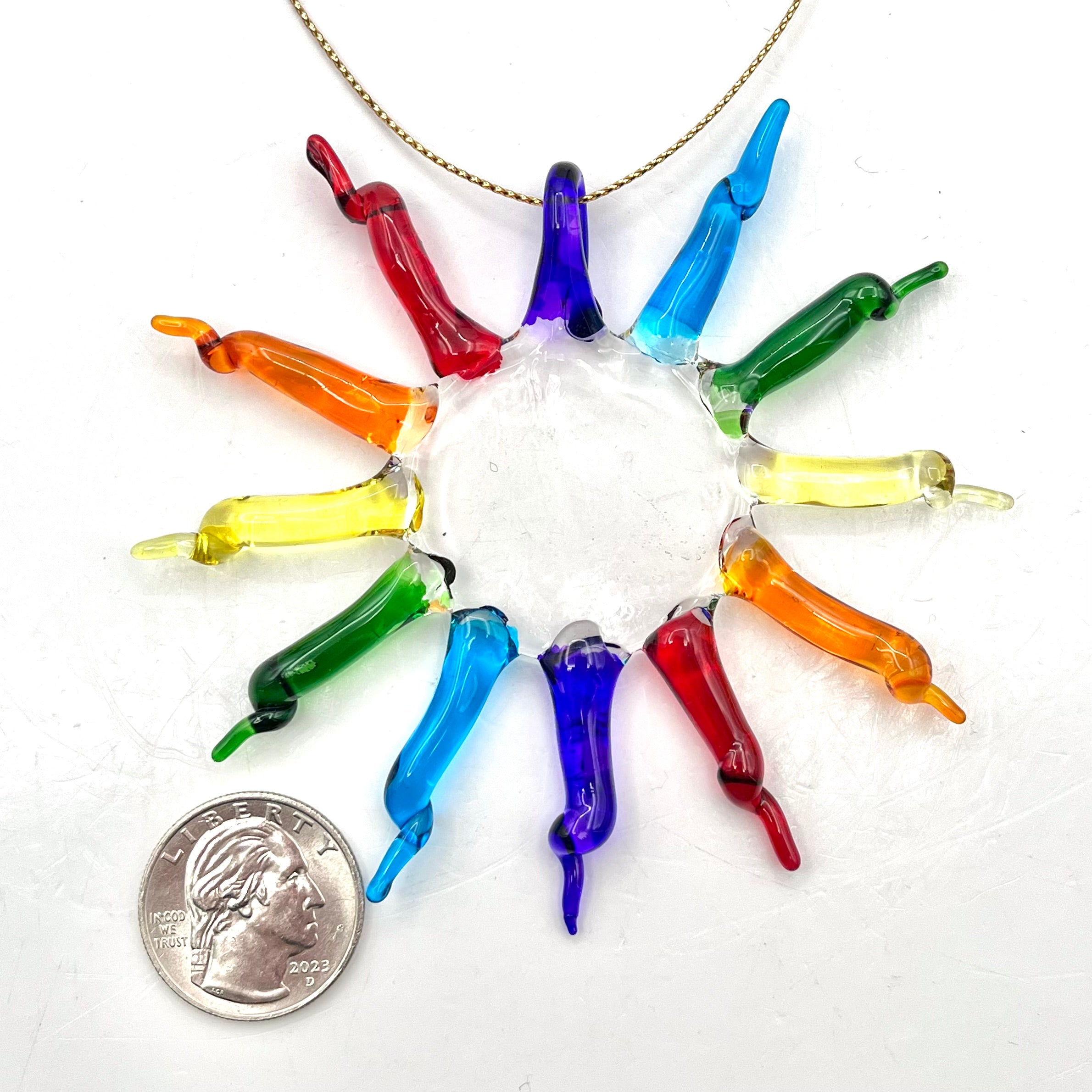 Stained Glass Rainbow Sun- From Mexico