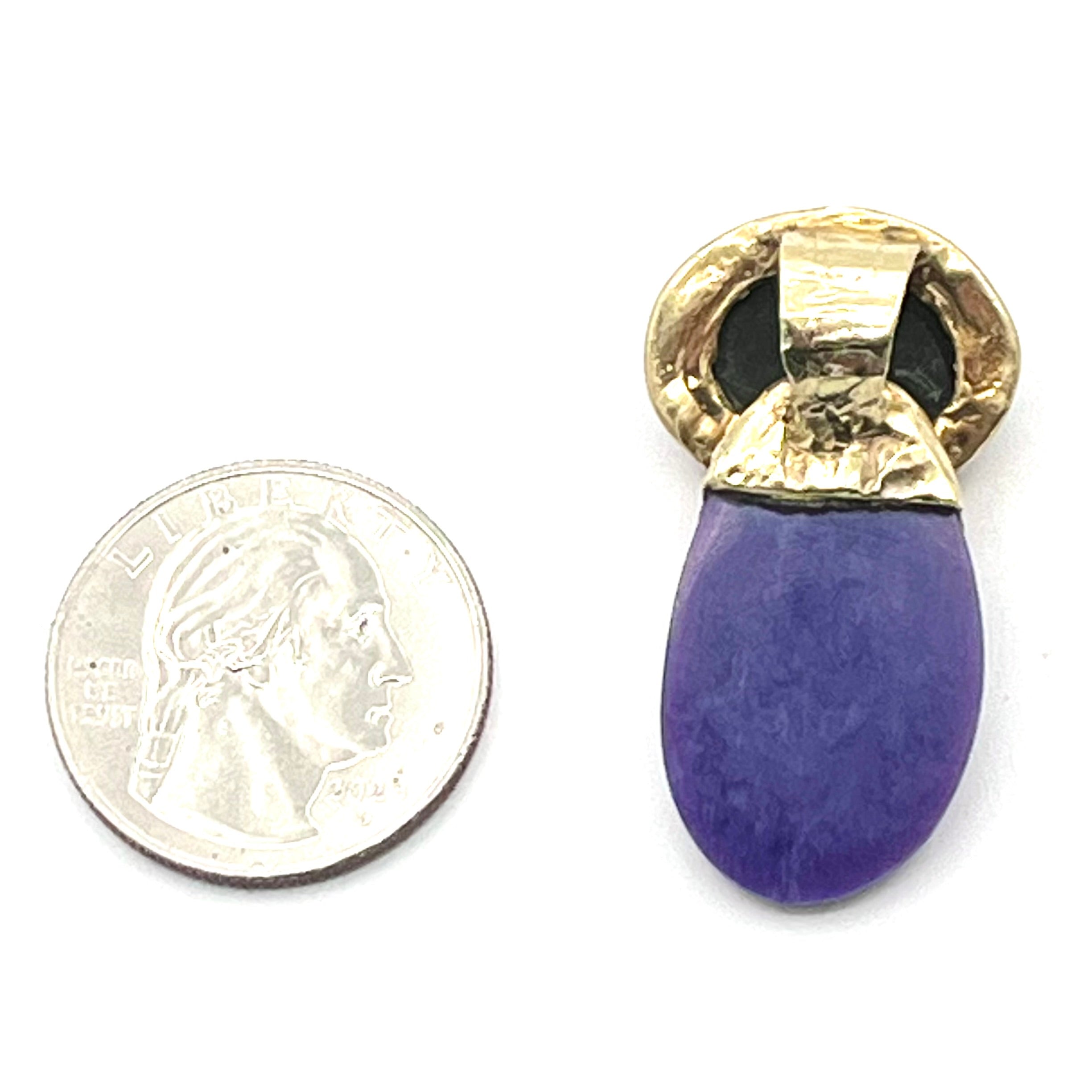 Opal, Sugilite& Gold Pendant- Joel Glick Exclusive Collection- #18