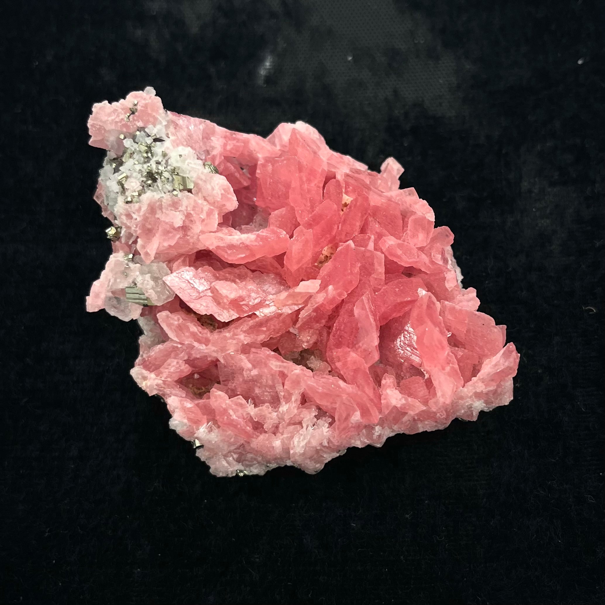 Exquisite Crystalized Rhodochrosite with Pyrite