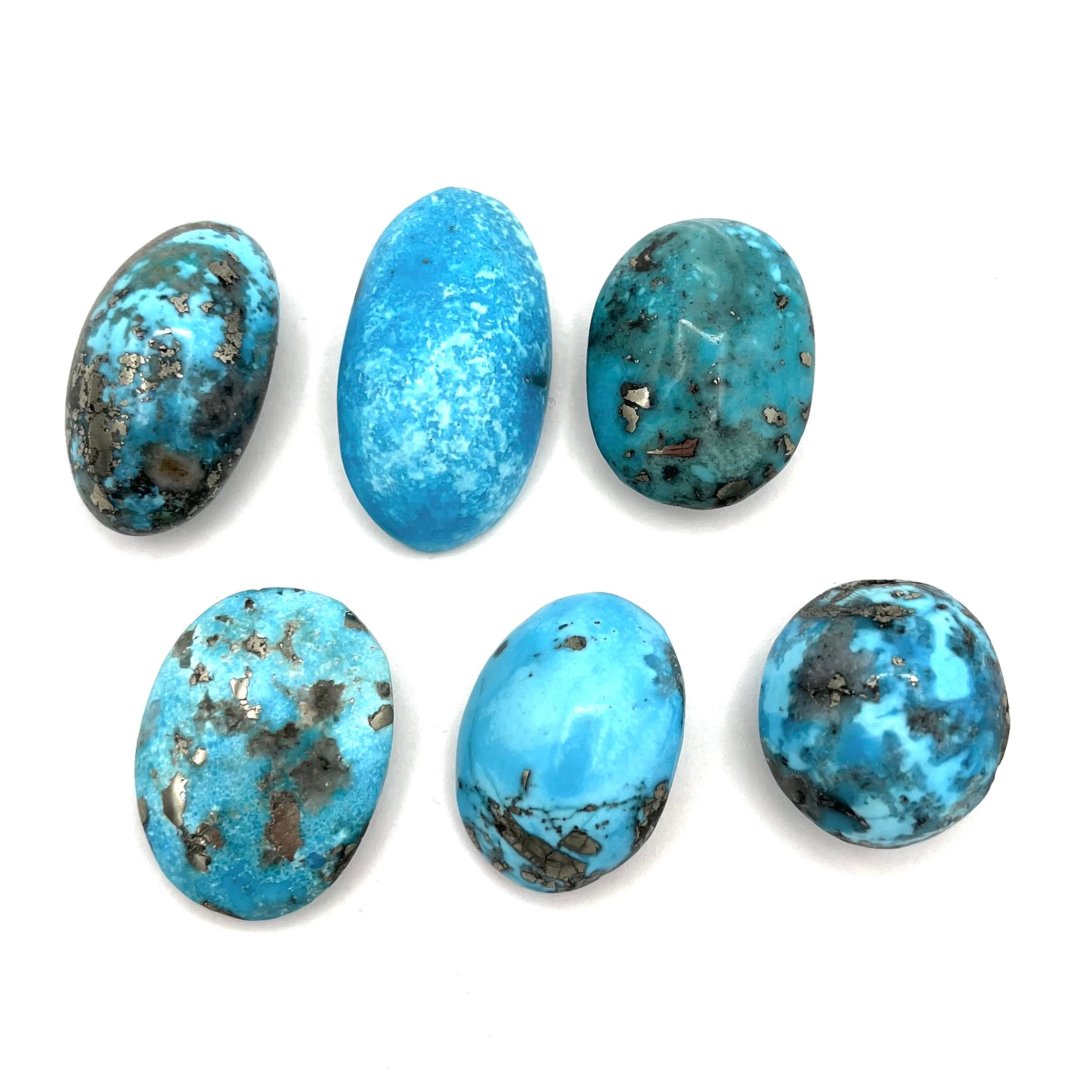 Turquoise with Pyrite Cabochons 7-9g