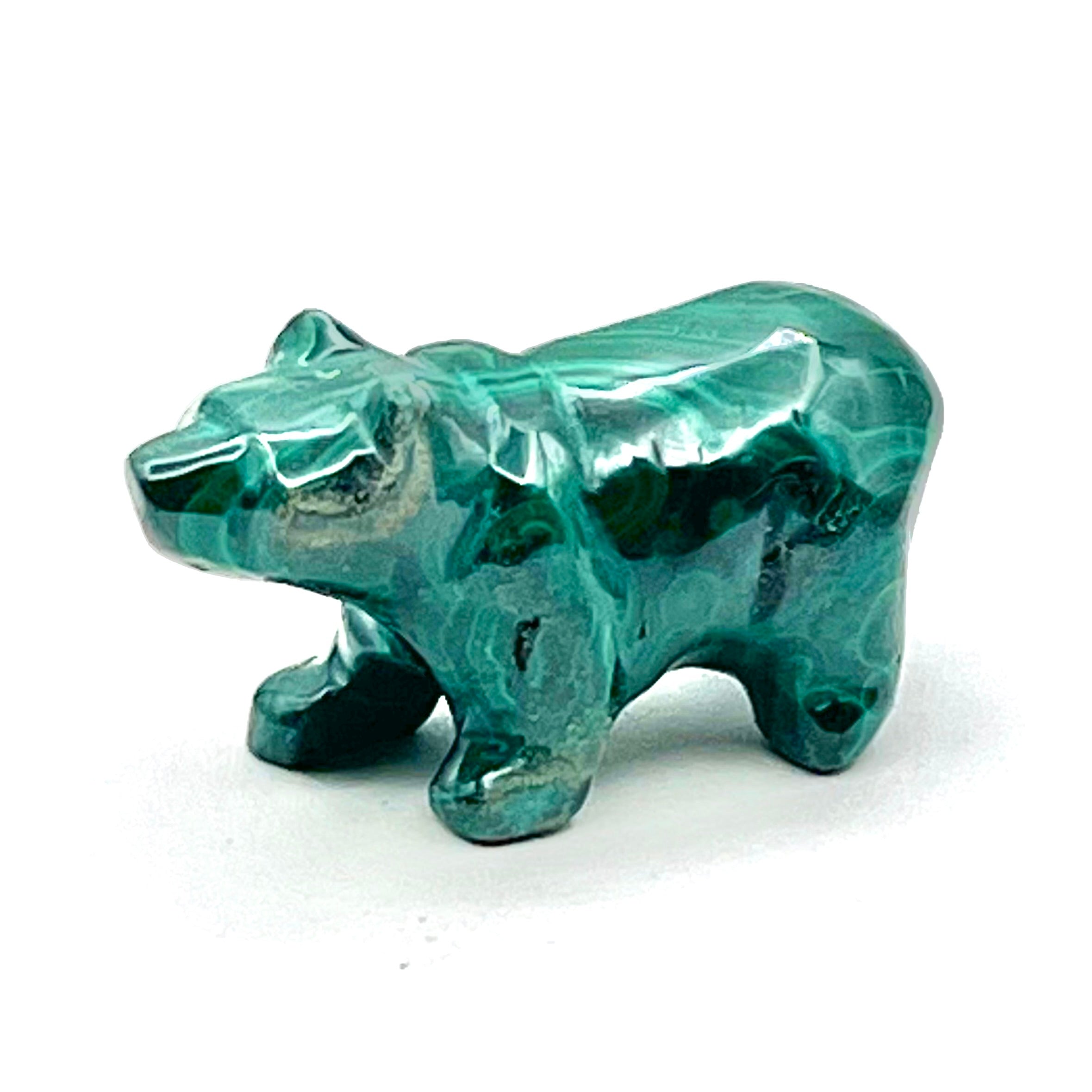 Malachite Animal Carving- Bear