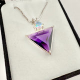 Siberian Purple Quartz Angelic Star w Trillion Cut Mystic Topaz Necklace- Paul Jensen Signature Collection