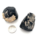 Raw Black Tourmaline with Lepidolite and Clevelandite