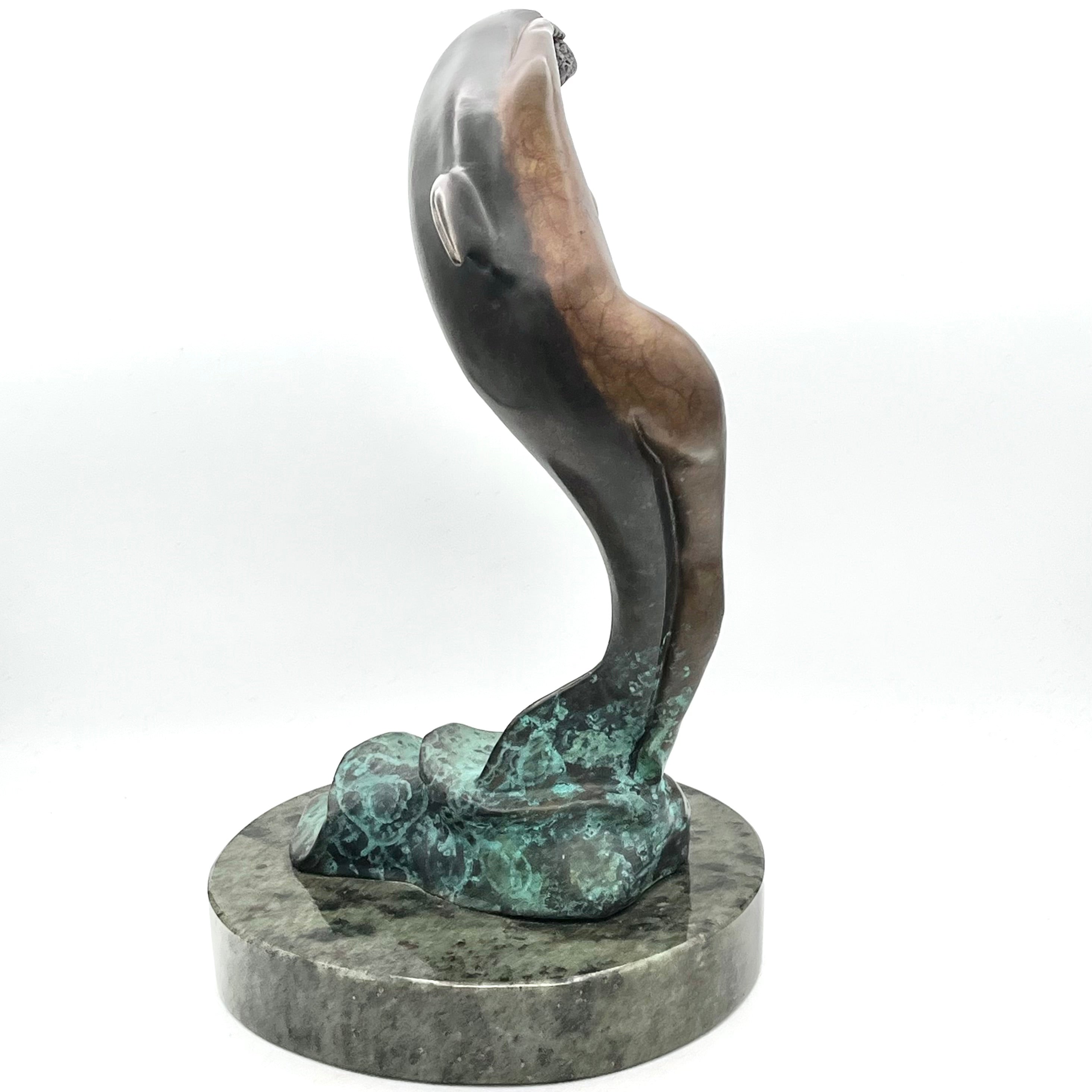 Bronze Dolphin Woman Sculpture- Joy by Cynthia Thomas