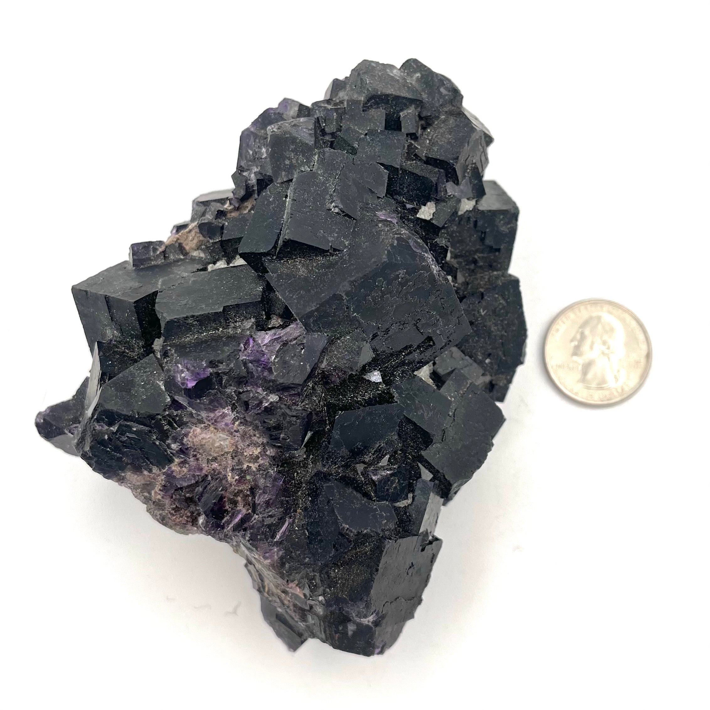 Exquisite Dark Purple Cubed Fluorite