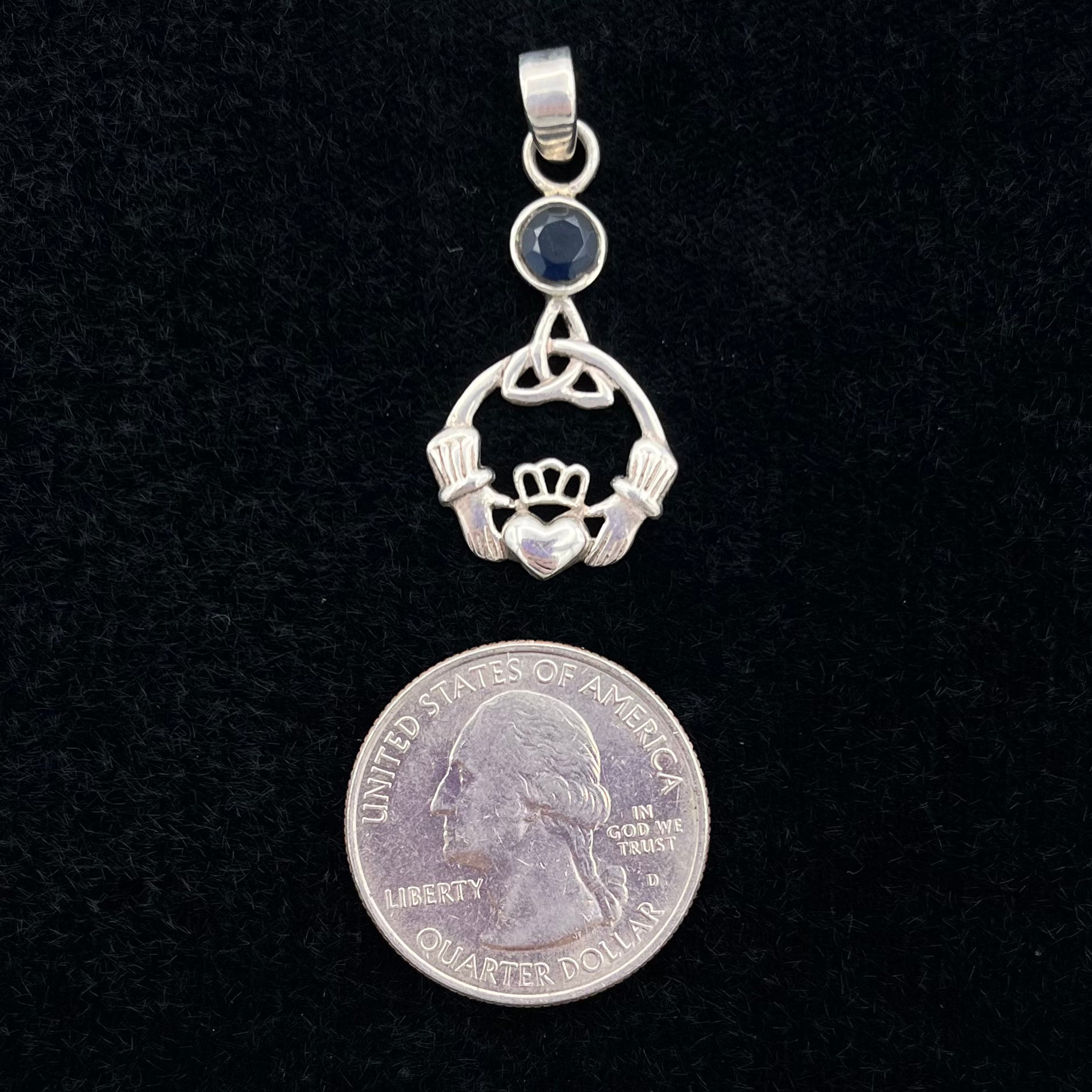 Sapphire Claddagh Pendant