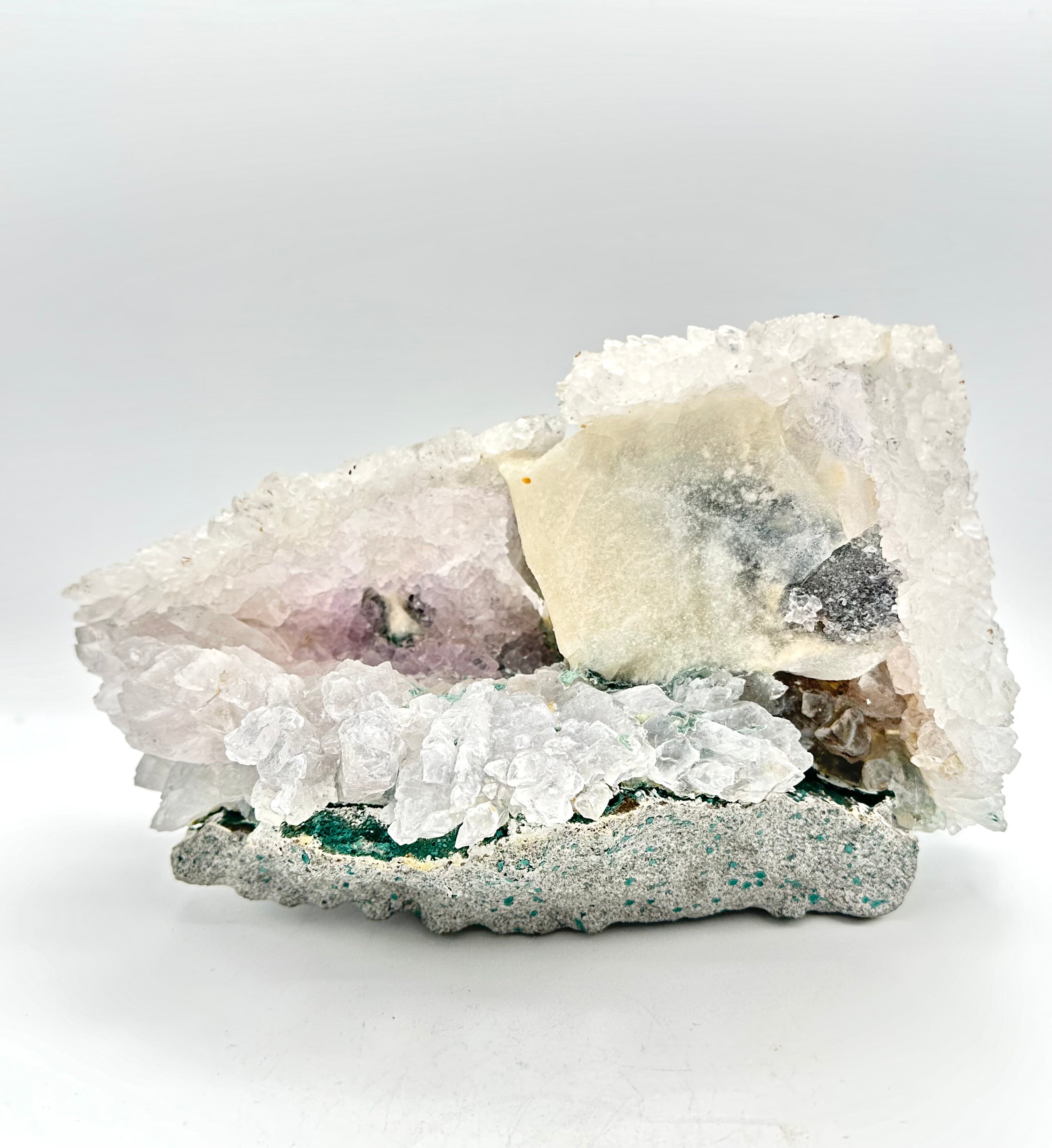 Amethyst Flower with Calcite