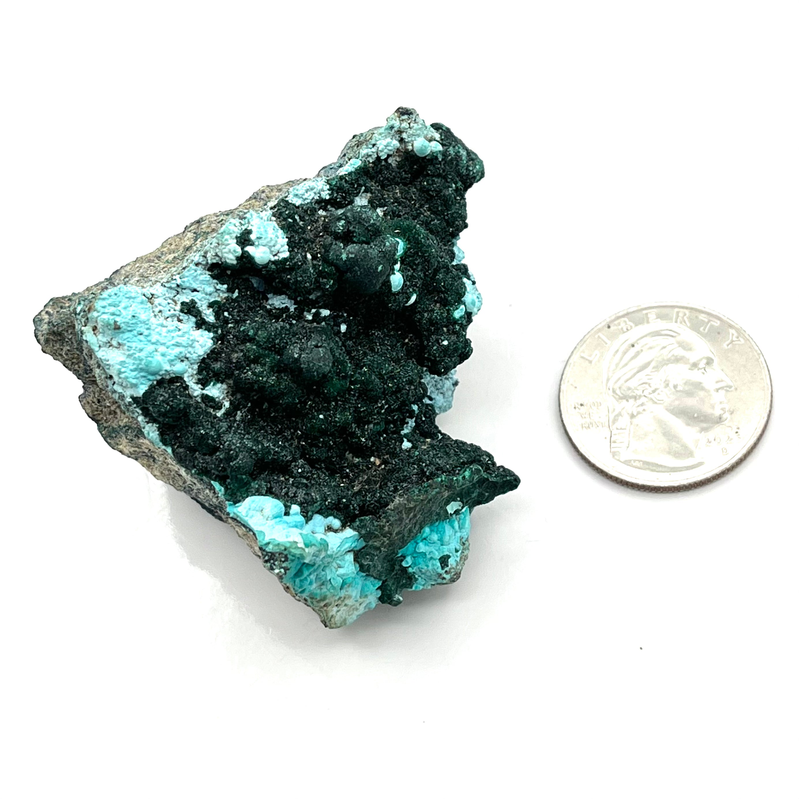 Raw Druzy Malachite in Chrysocolla