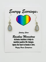 Rainbow Moonstone Teardrops Energy Earrings