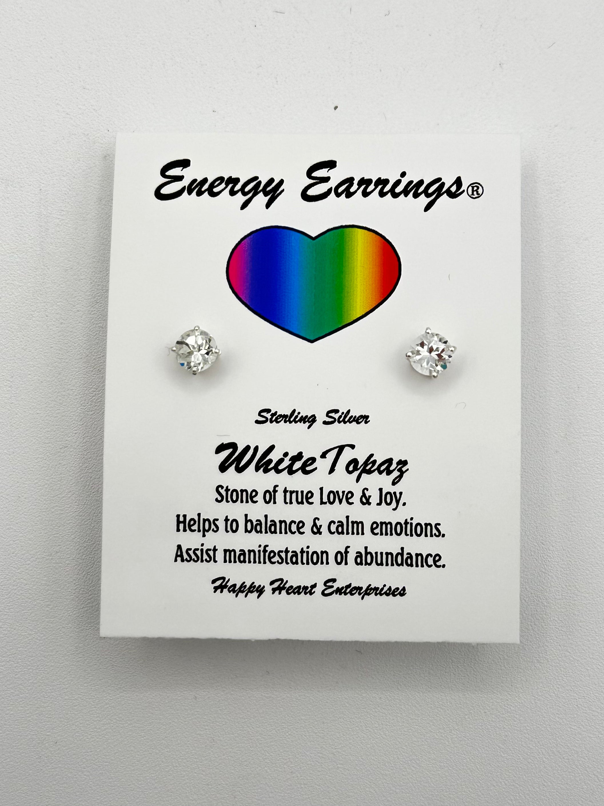 White Topaz Energy Earrings
