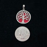 Red Tree of Life Shell Pendant