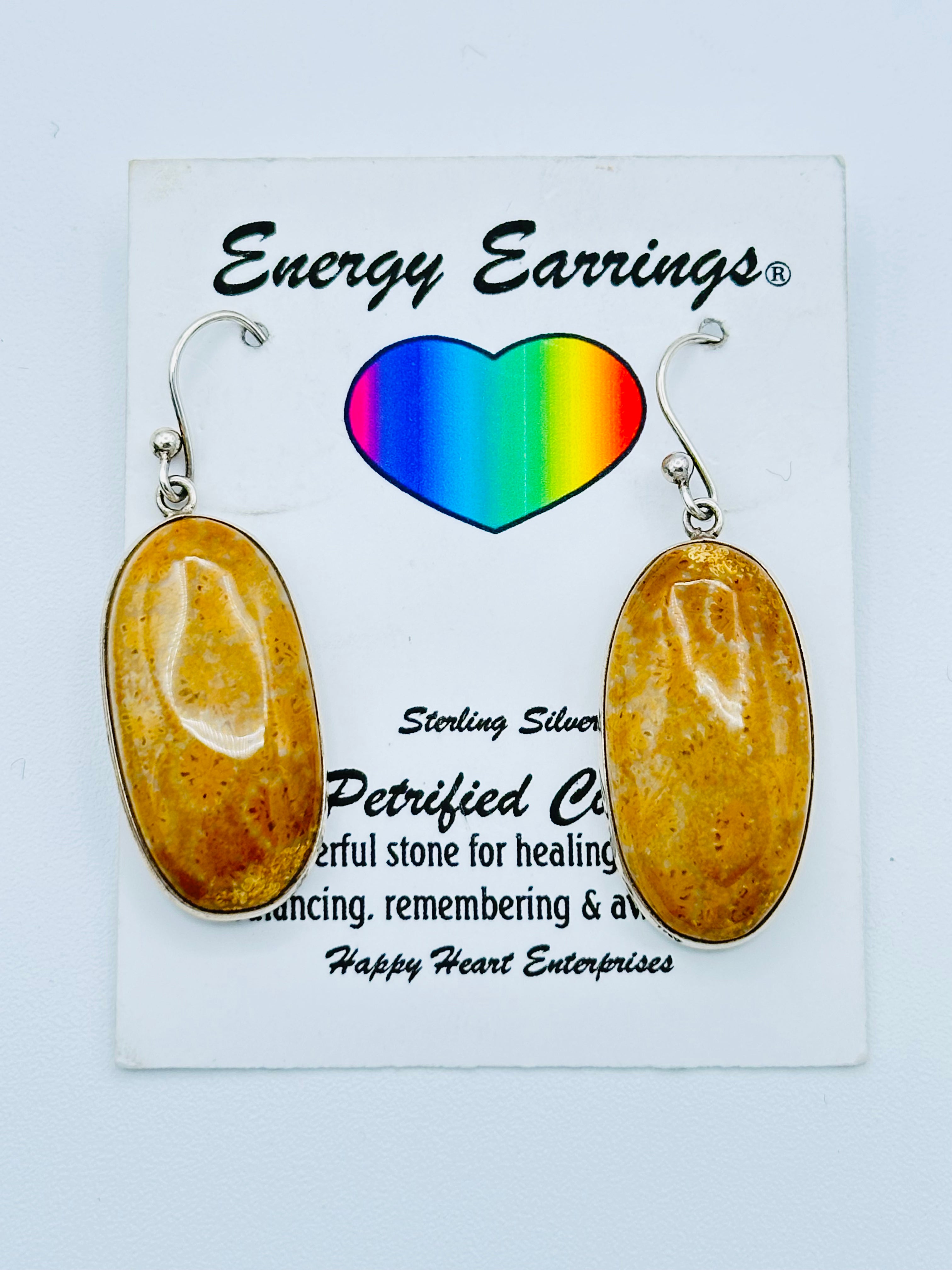 Petrified Coral Energy Earrings