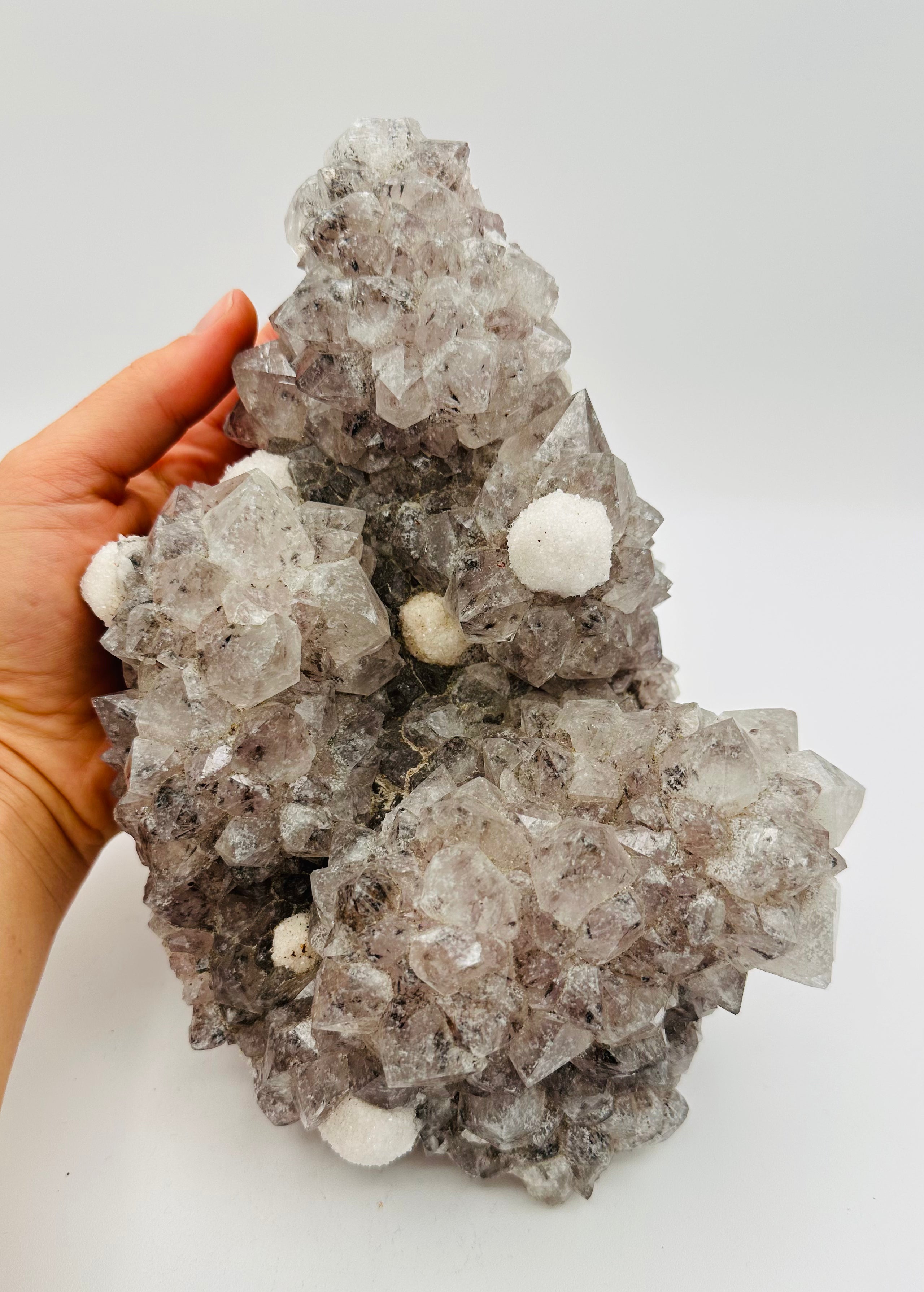 Amethyst with Tourmaline and Druzy Quartz
