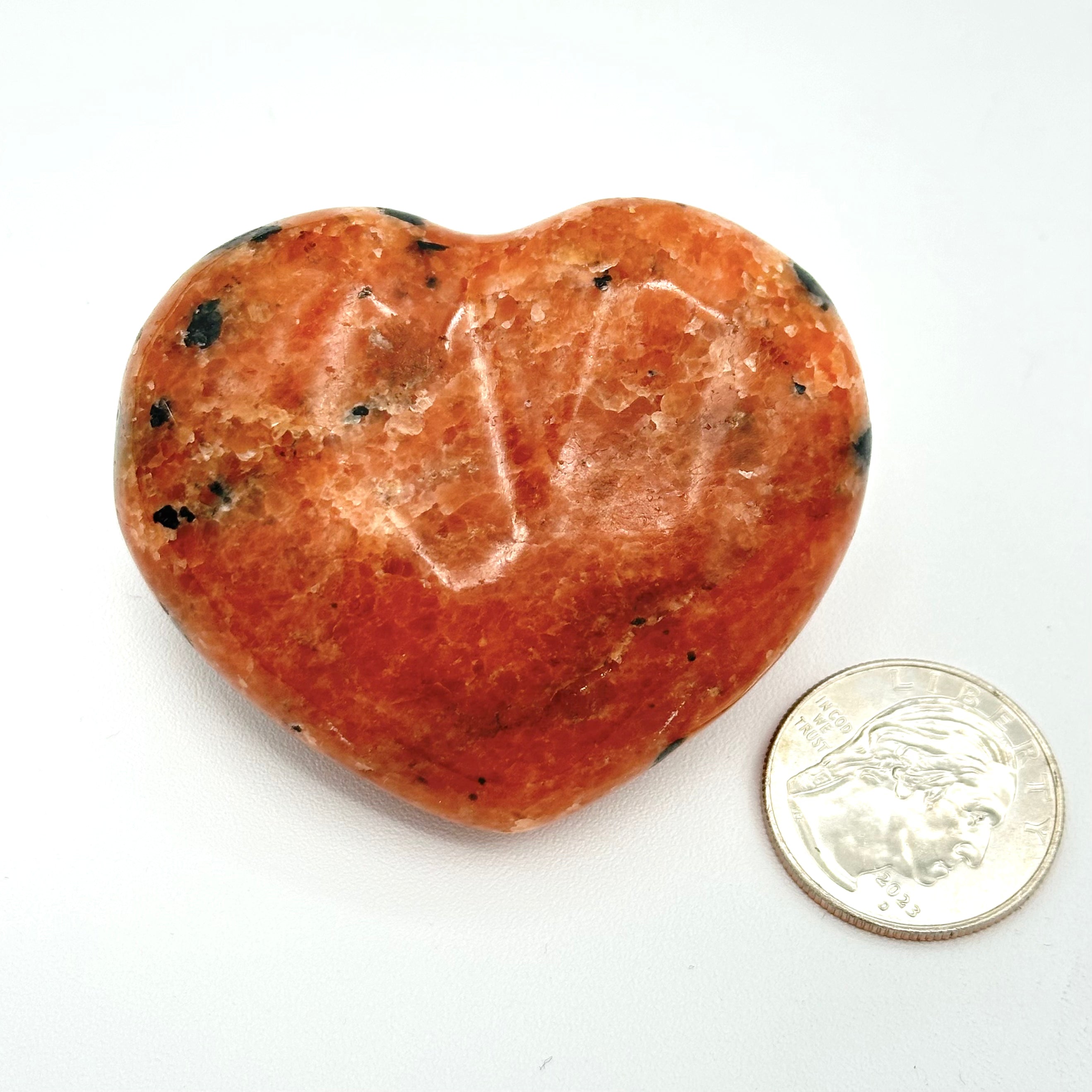 Orange Calcite Heart Stone