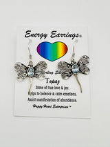 Topaz Dragonfly Energy Earrings