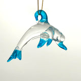 Blown Glass Dolphin Ornament